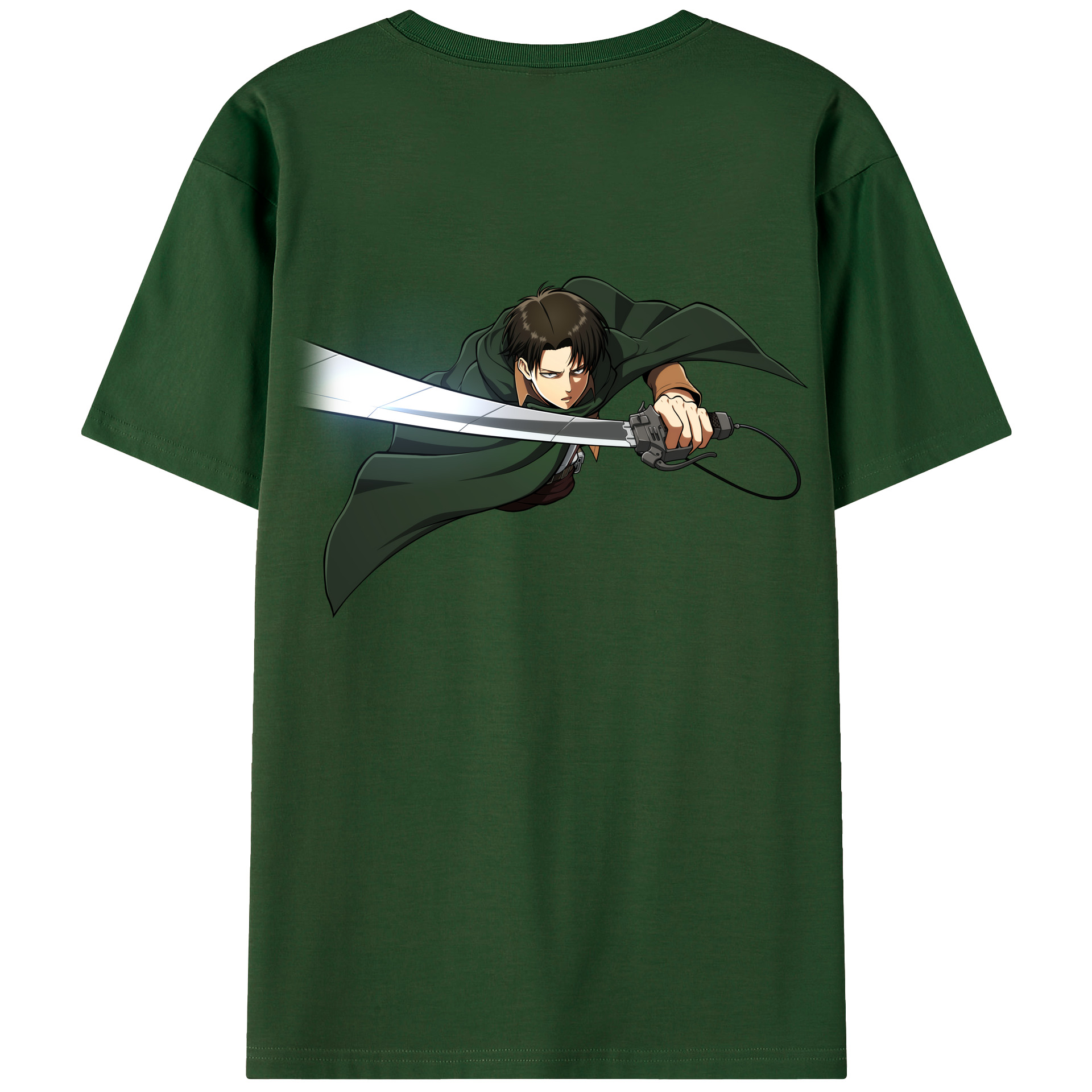 （画像用） 進撃の巨人 リヴァイ·アッカーマン Attack on Titan Levi Ackerman 綿100％半袖Tシャツ（背面プリント）